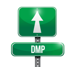dmp sign post illustration design over a white background